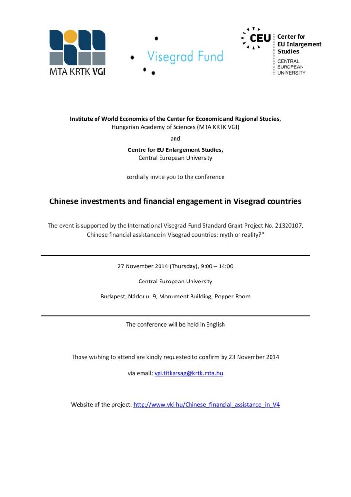 IAS presentation at the Budapest conference on Chinese financial assistance in Visegrad countries
